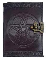 Pentagram leather blank book with latch 5 x 7